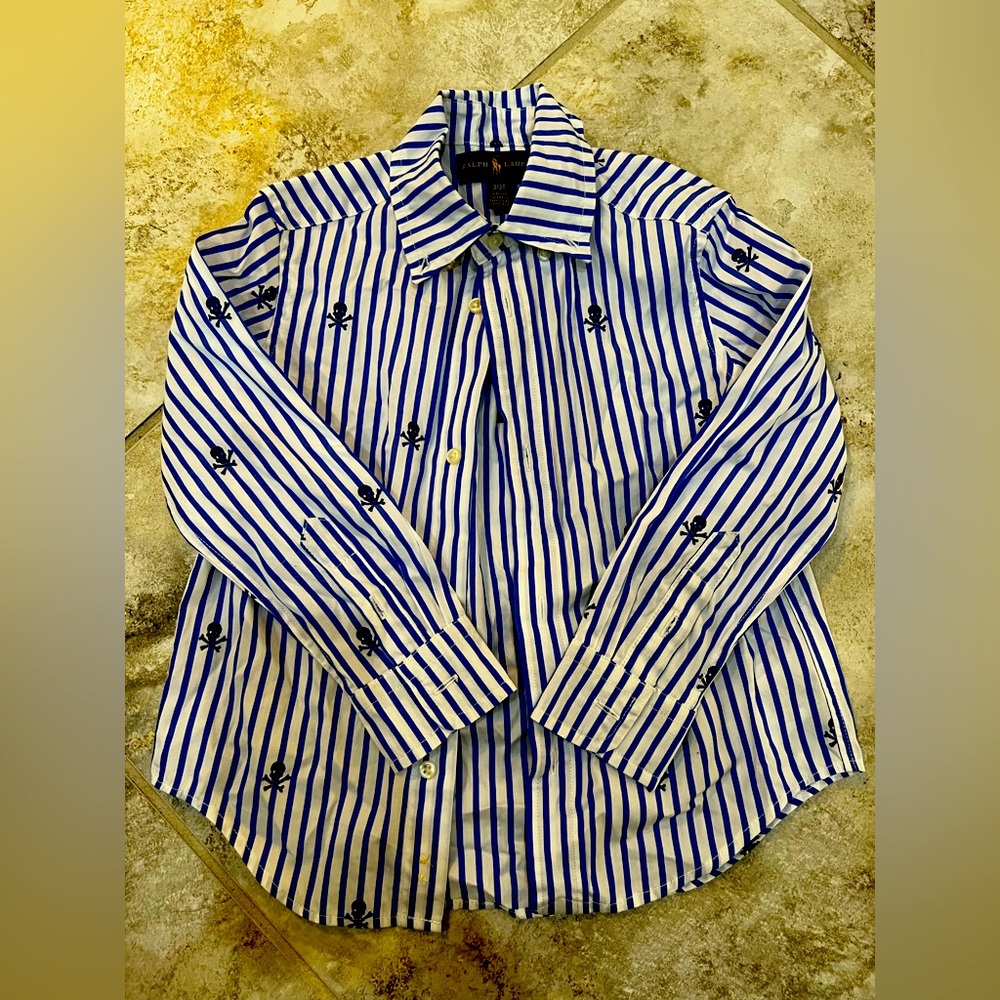 Ralph Lauren 3t stripped long sleeve button down shirt